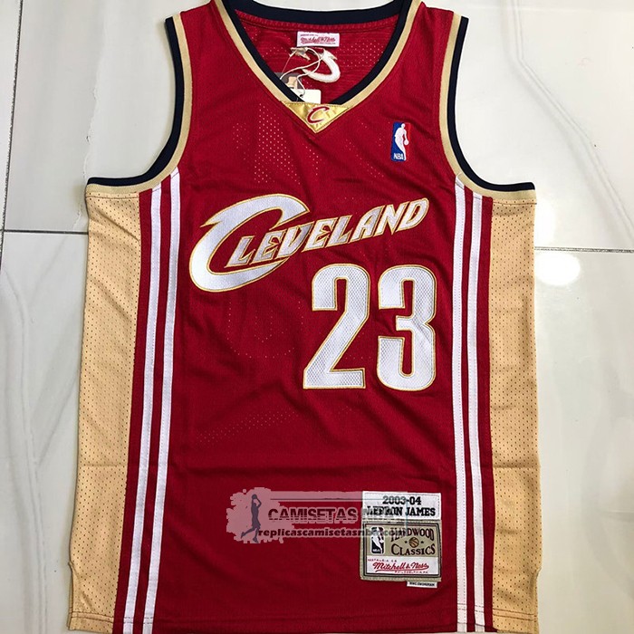 Camiseta Cleveland Cavaliers LeBron James NO 23 Mitchell & Ness 2003-04 Rojo